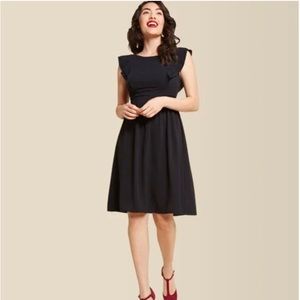 🖤 Furvour by Modcloth Black Flutter-Sleeve Dress